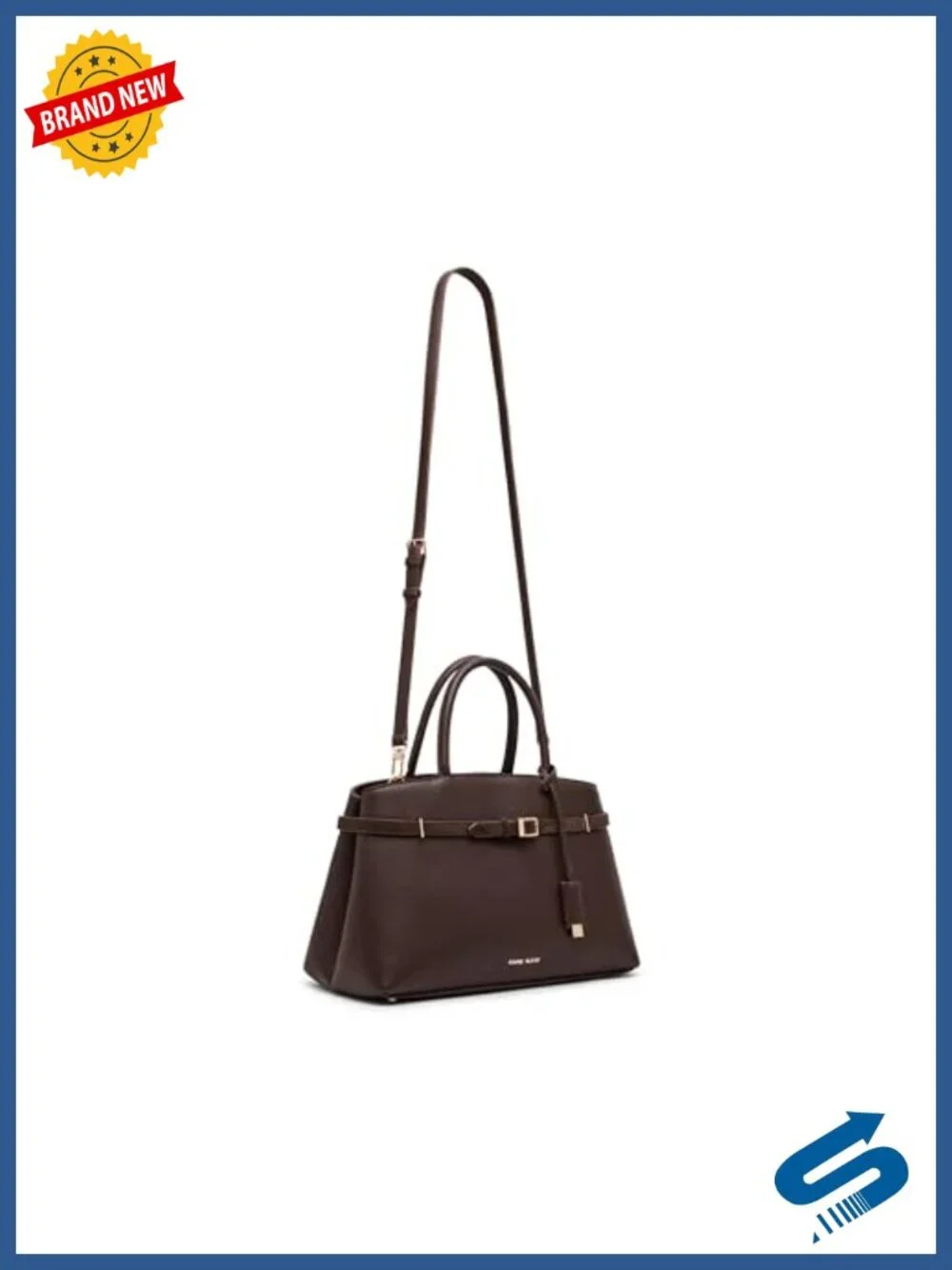 Large Satchel with Convertible Strap, Snap Closure, 1 Compartment